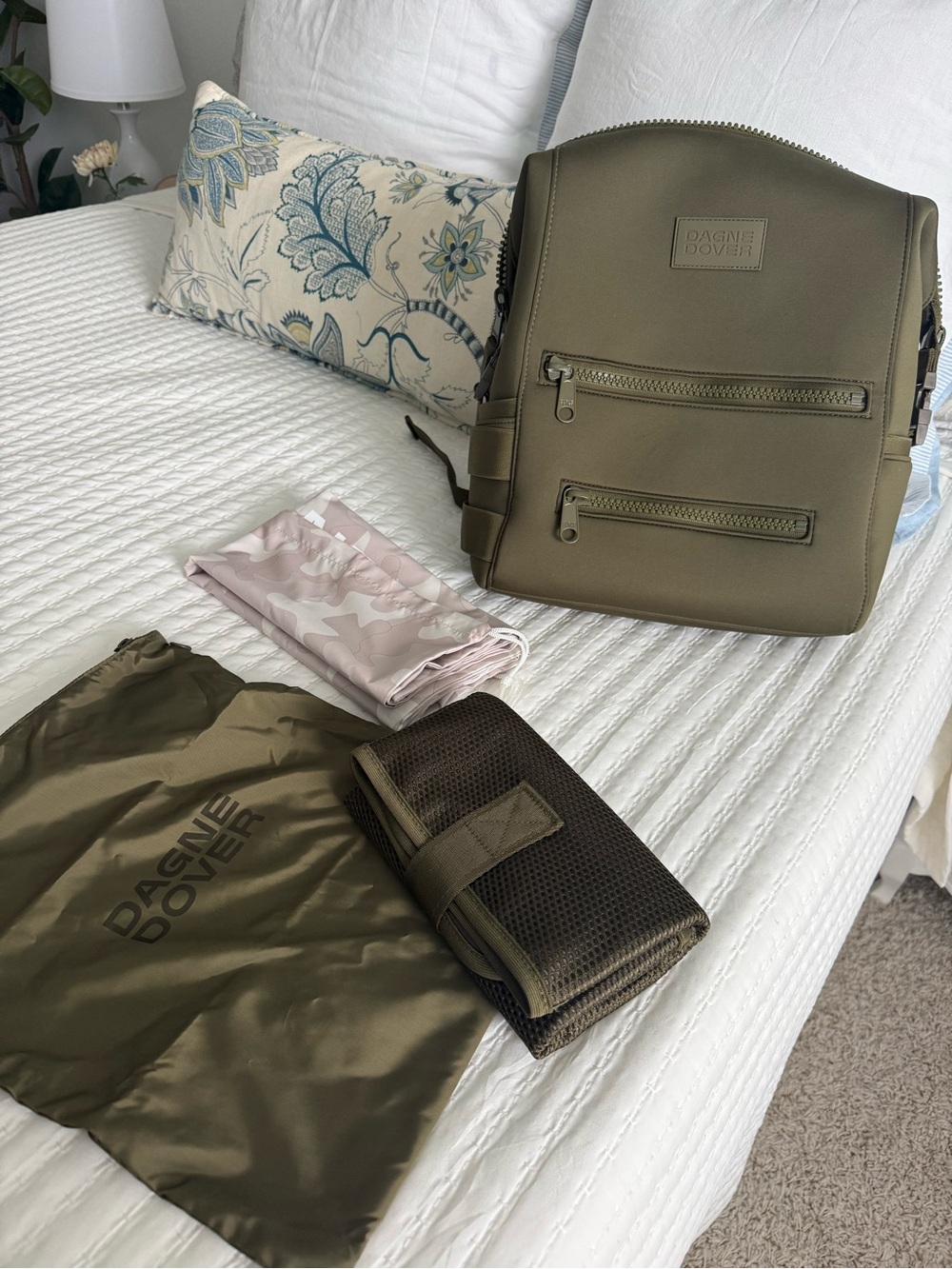 Dagne Dover Olive Green Diaper Bag with Accessories